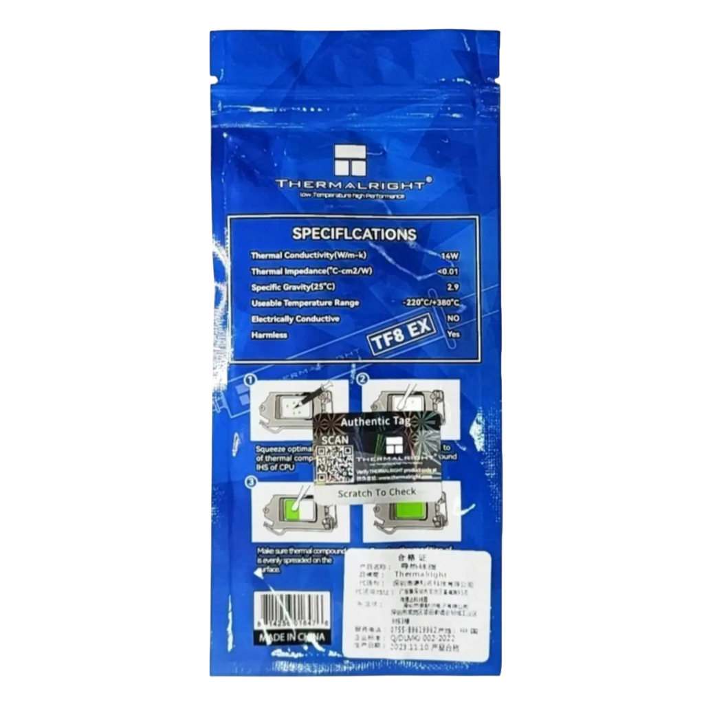 PASTA TERMICA THERMALRIGHT TF8EX 1.5G 14 W/M-K