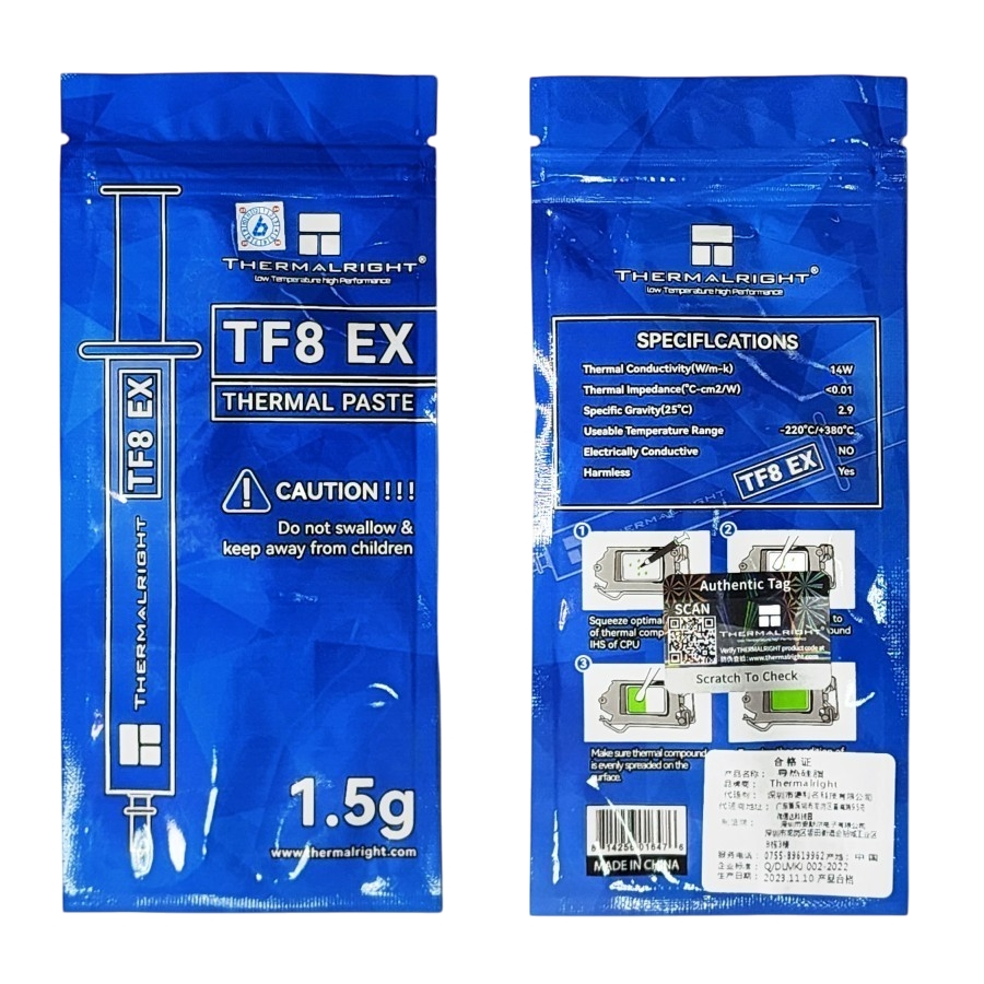 PASTA TERMICA THERMALRIGHT TF8EX 1.5G 14 W/M-K