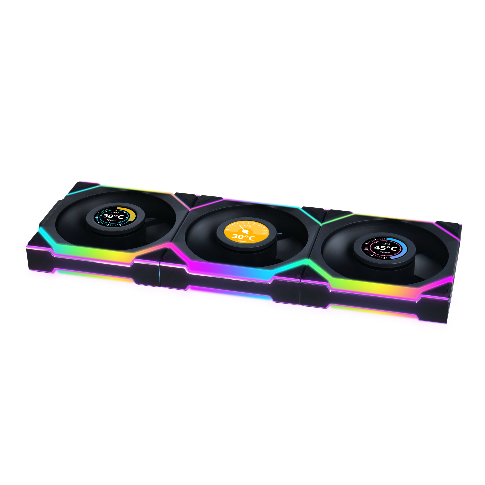 UNIFAN SL WIRELES LCD 120 BLACK (3 FANS)