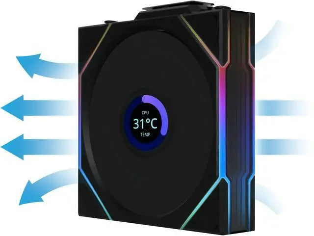 UNIFAN TL WIRELESS REVERSE LCD 120 BLACK (3 FANS)