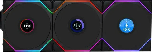 UNIFAN TL WIRELES LCD 120 BLACK (3 FANS)
